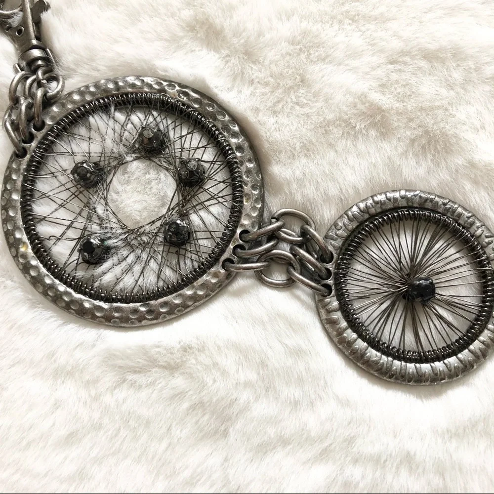 CHICO’S DREAMCATCHER Metal Chain Belt W/ Rhinestones Cowgirl Boho Artsy Hippie - Picture 3 of 8